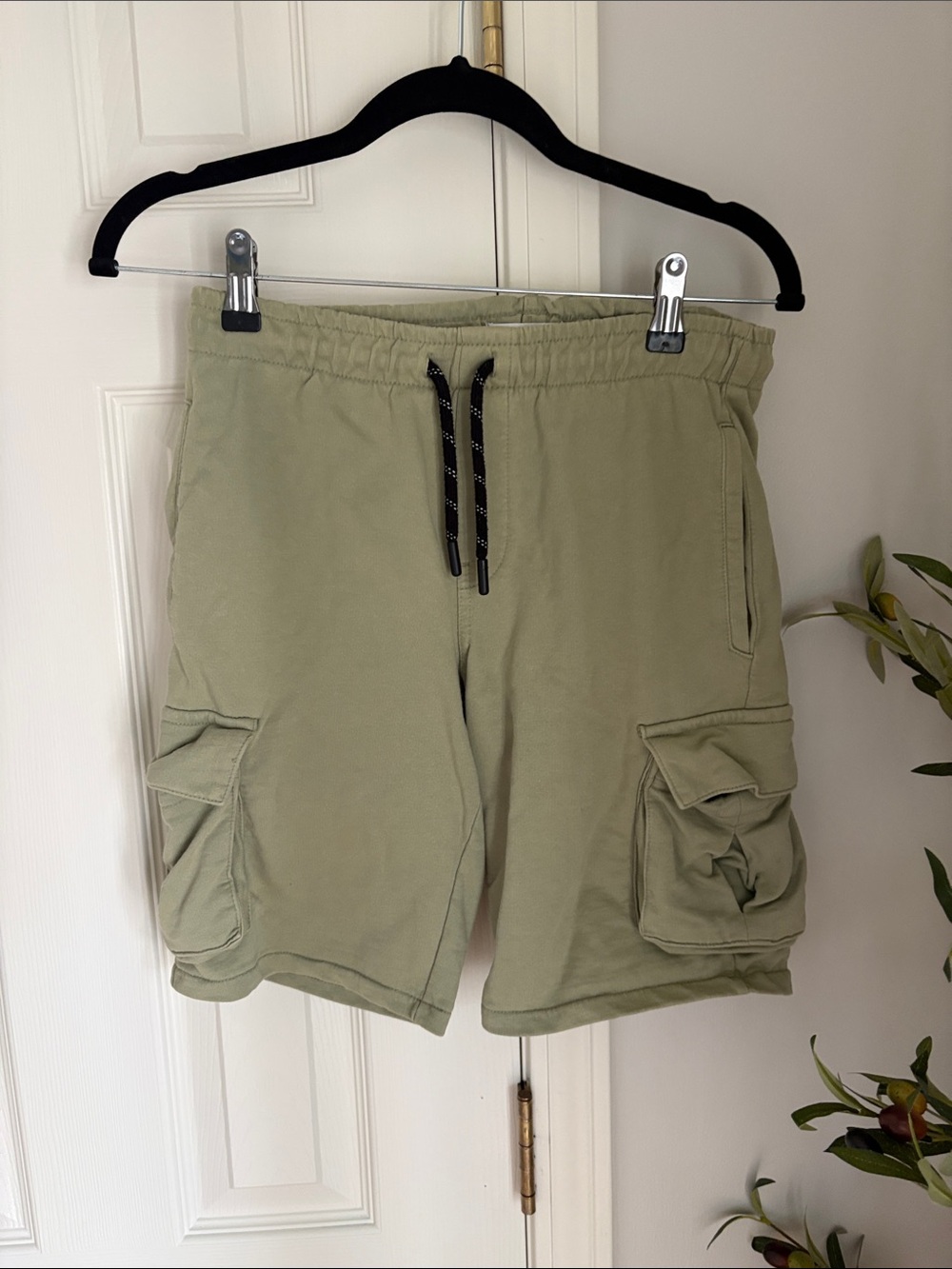 Mango Olive Green Cargo Drawstring Shorts